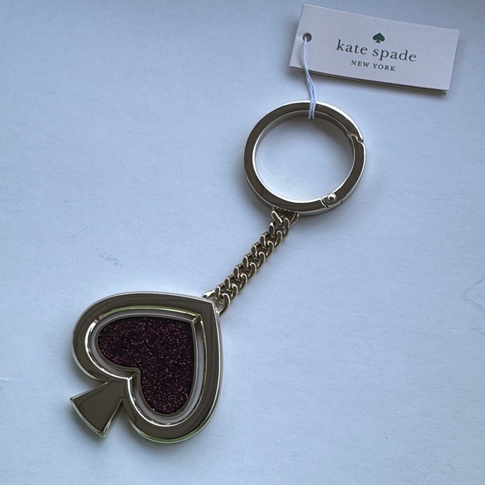 Kate Spade Metallic Gold and Deep Purple Heart Spinner Heart